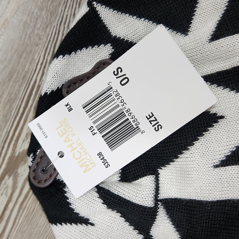 Michael Kors Black & White Logo Knit Beanie - Picture 6 of 12